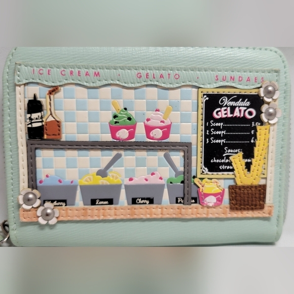 Vendula LONDON 2019: GELATO TRUCK wallet full zipper Teal Textured details - Picture 2 of 6